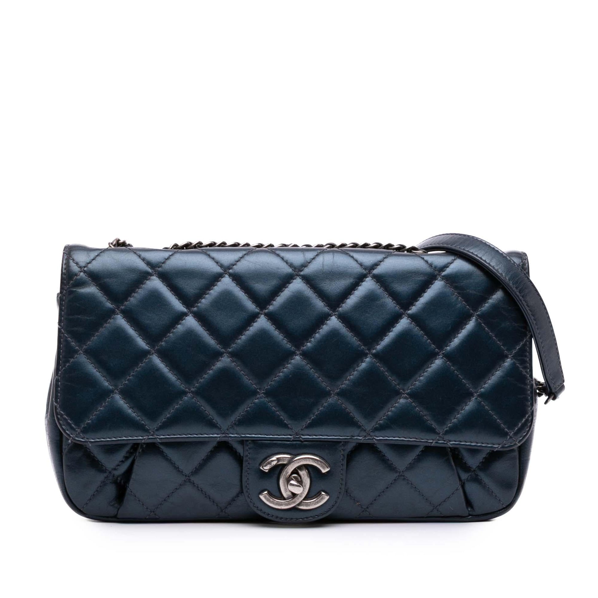 Chanel Medium Quilted Glazed Calfskin Coco Pleats Flap Rovelle Bags