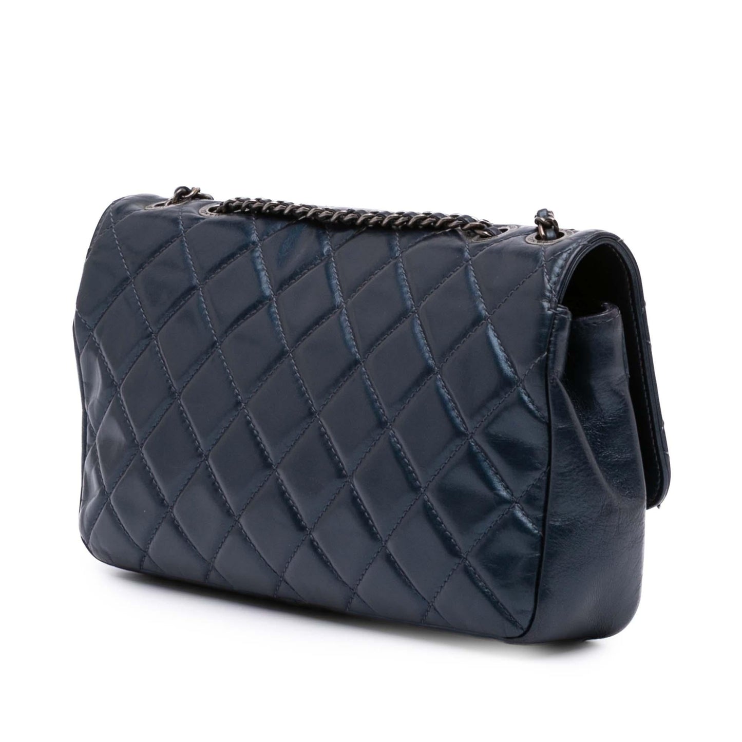 Chanel Medium Quilted Glazed Calfskin Coco Pleats Flap Rovelle Bags