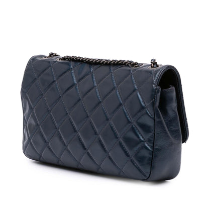 Chanel Medium Quilted Glazed Calfskin Coco Pleats Flap Rovelle Bags