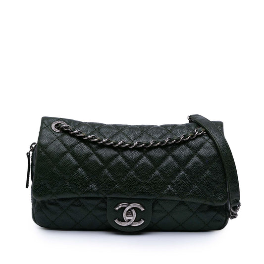 Chanel Medium Quilted Iridescent Caviar Easy Flap Rovelle Bags