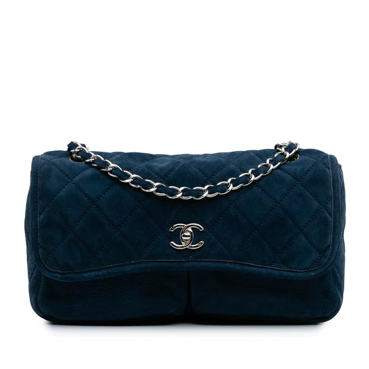 Chanel Medium Quilted Nubuck Natural Beauty Split Pocket Flap Rovelle Bags