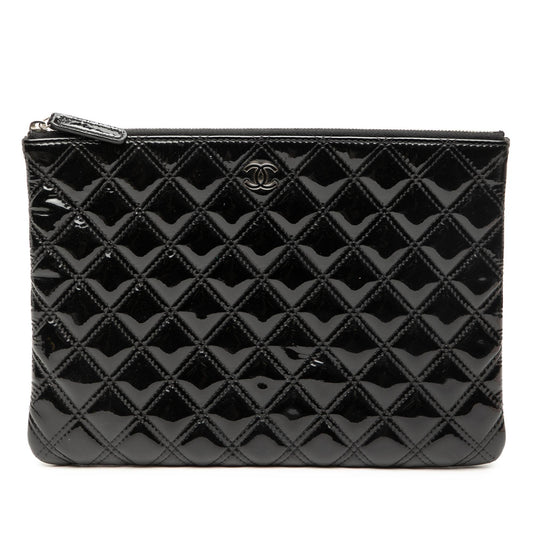 Chanel Medium Quilted Patent O Case Clutch Rovelle Bags