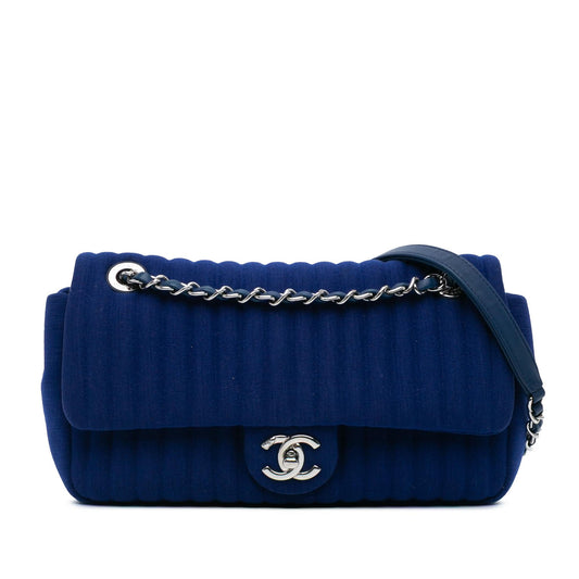 Chanel Medium Vertical Quilted Jersey Chain Flap Rovelle Bags