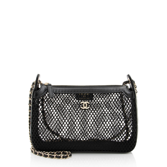 Chanel Mesh Lambskin Clutch With Chain Rovelle Bags