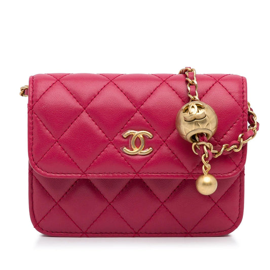 Chanel Mini Cc Matelasse Pearl Crush Lambskin Crossbody Bag Rovelle Bags
