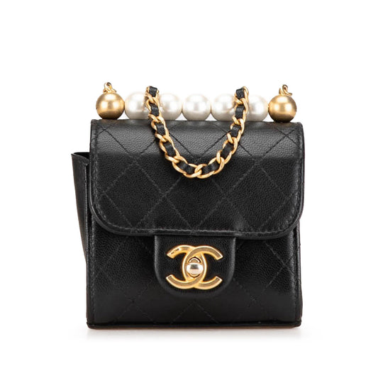Chanel Mini Goatskin Chic Pearls Clutch On Chain Rovelle Bags
