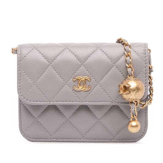 Chanel Mini Lambskin Pearl Crush Clutch On Chain Rovelle Bags