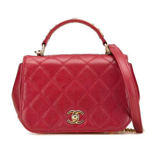 Chanel Mini Quilted Caviar Carry Around Flap Rovelle Bags