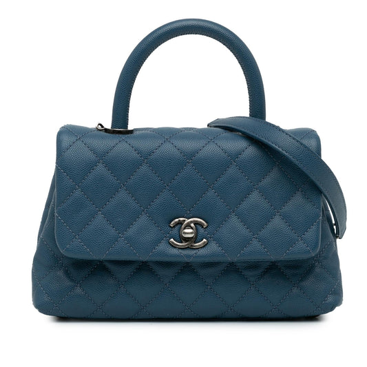 Chanel Mini Quilted Caviar Coco Top Handle Bag Rovelle Bags