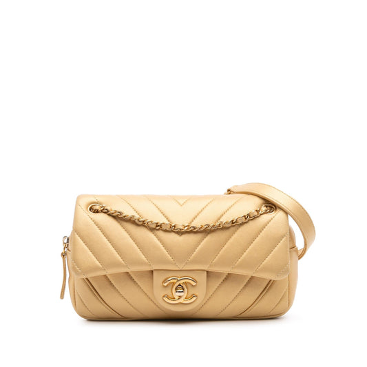 Chanel Mini Quilted Chevron Lambskin Camera Case Flap Rovelle Bags