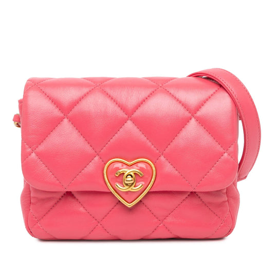 Chanel Mini Quilted Lambskin Acrylic Coco Love Flap Rovelle Bags