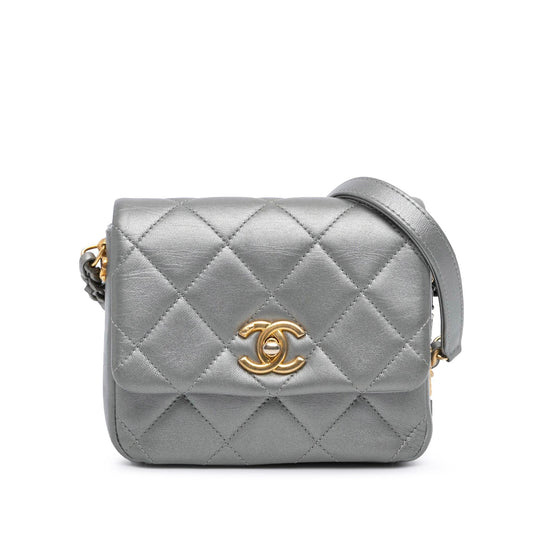 Chanel Mini Quilted Lambskin Side Note Flap Rovelle Bags
