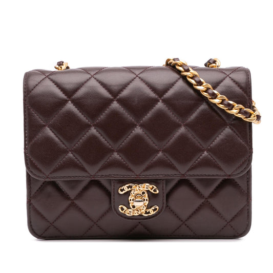 Chanel Mini Quilted Shiny Lambskin Single Flap Rovelle Bags