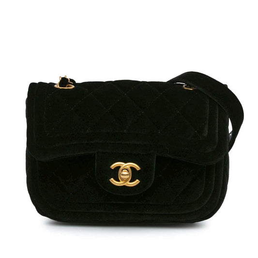 Chanel Mini Quilted Velvet Double Frame Flap Rovelle Bags