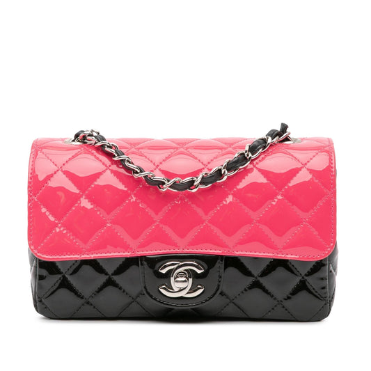Chanel Mini Rectangular Bicolor Patent Leather Flap Bag Rovelle Bags