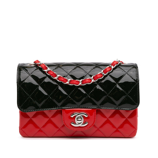 Chanel Mini Rectangular Bicolor Patent Single Flap Rovelle Bags
