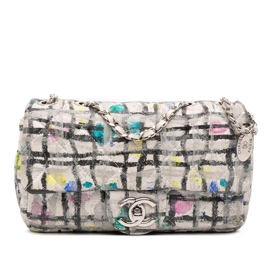Chanel Mini Rectangular Calfskin Hand Painted Graffiti Flap Rovelle Bags