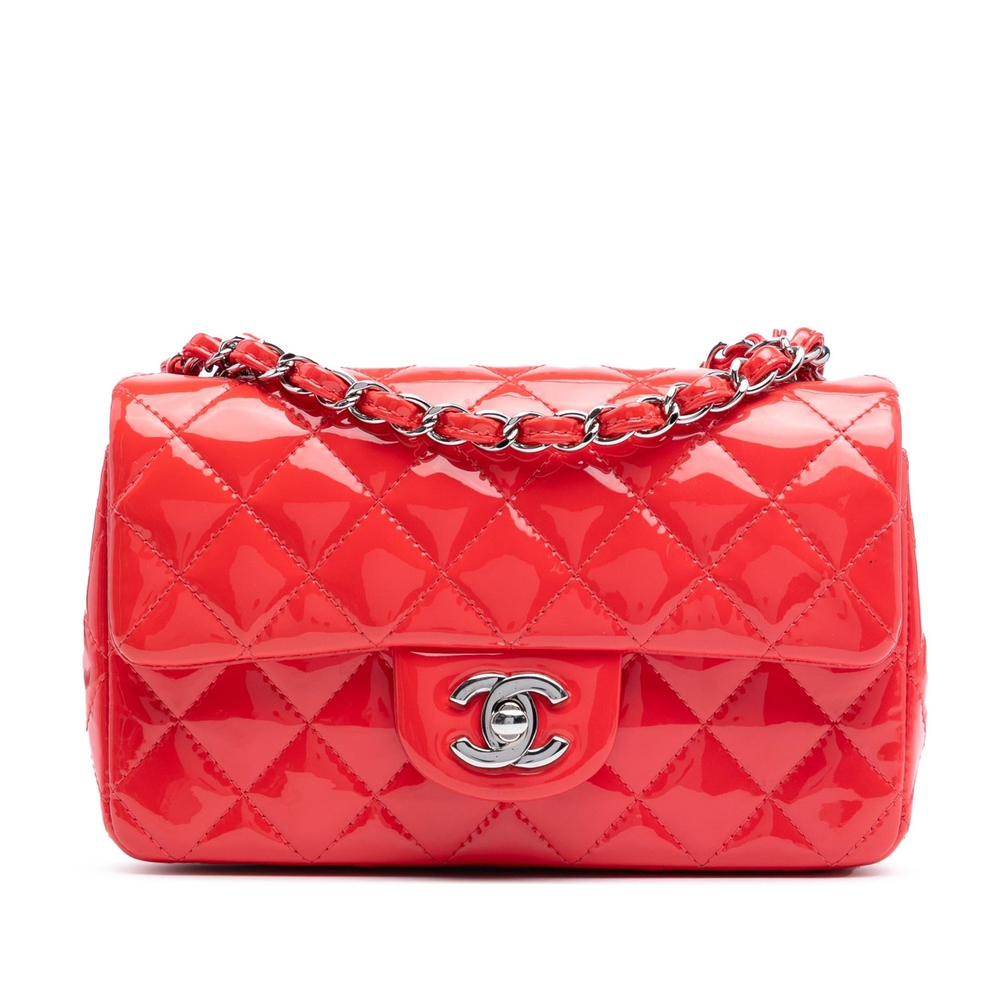 Chanel Mini Rectangular Classic Patent Single Flap Rovelle Bags