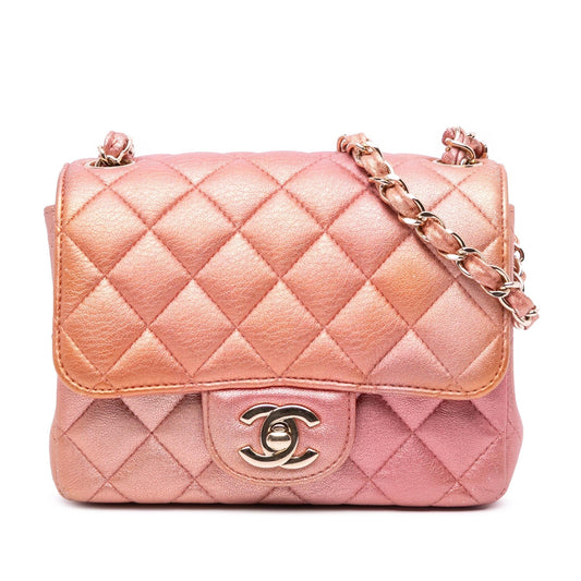 Chanel Mini Square Iridescent Calfskin Flap Rovelle Bags