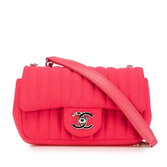 Chanel Mini Vertical Quilted Jersey Single Flap Rovelle Bags