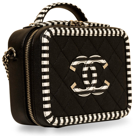 Chanel Vanity Lambskin Black Clutch Style 5 Rovelle Bags