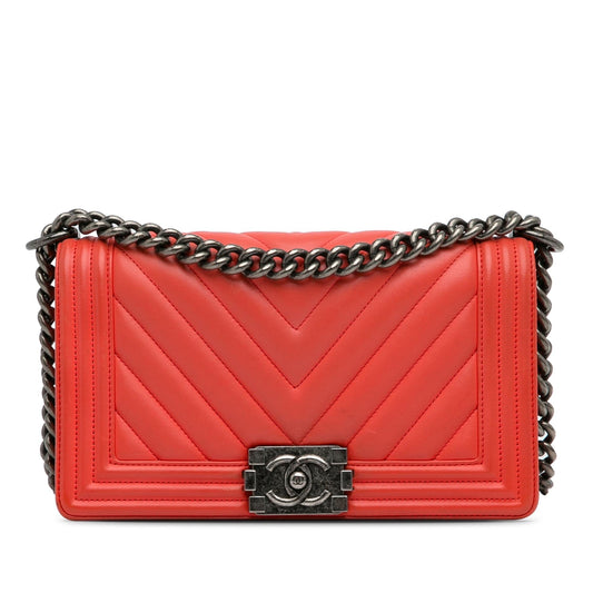 Chanel Old Medium Chevron Calfskin Boy Flap Rovelle Bags