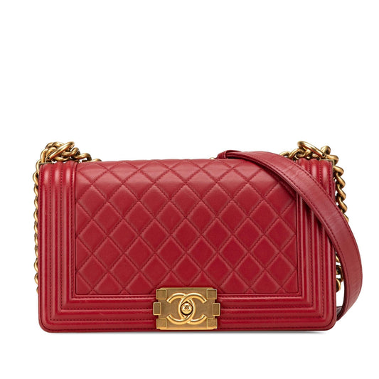 Chanel Old Medium Quilted Lambskin Boy Flap Rovelle Bags