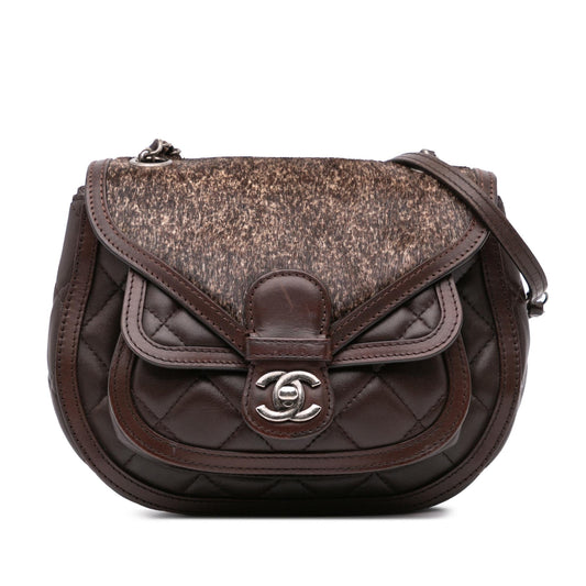 Chanel Paris-Salzburg Quilted Lambskin And Pony Hair Saddle Crossbody Rovelle Bags
