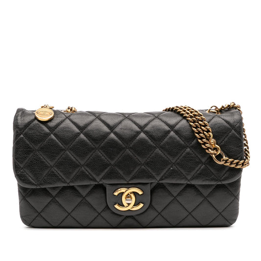 Chanel Quilted Calfskin Cc Crown Flap Rovelle Bags