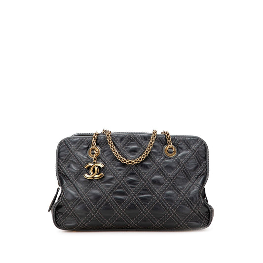 Chanel Quilted Calfskin Stitch Triptych Shoulder Bag Rovelle Bags