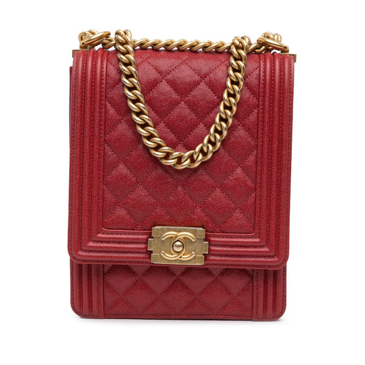 Chanel Quilted Caviar North South Boy Flap Rovelle Bags