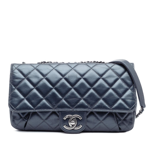 Chanel Quilted Glazed Calfskin Coco Pleats Flap Rovelle Bags