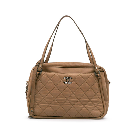 Chanel Quilted Iridescent Calfskin Relax Cc Satchel Rovelle Bags