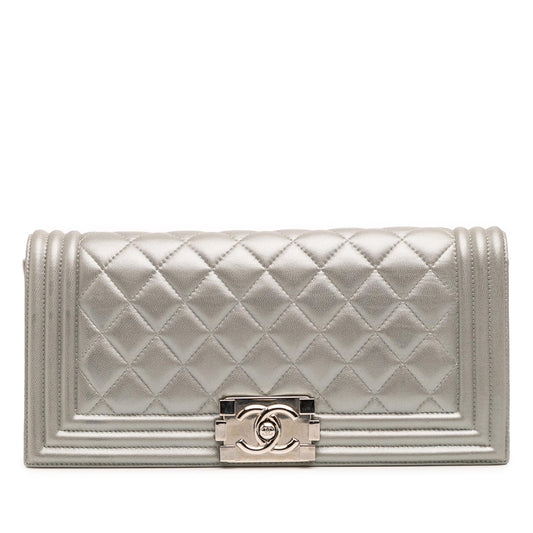 Chanel Quilted Lambskin Boy Flap Clutch Rovelle Bags