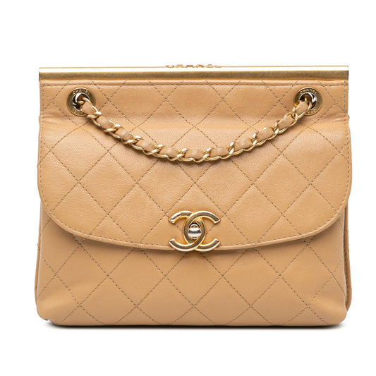Chanel Quilted Lambskin Cc Logo Bar Shoulder Bag Rovelle Bags