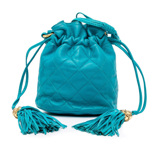 Chanel Quilted Lambskin Drawstring Tassel Bucket Bag Rovelle Bags