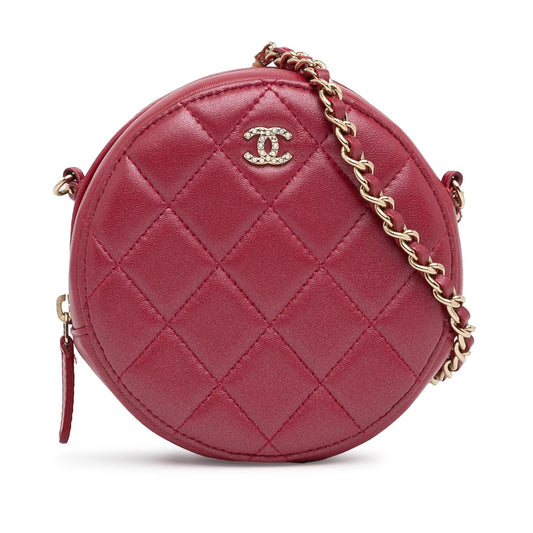 Chanel Quilted Lambskin Round Pearl Clutch With Chain Rovelle Bags
