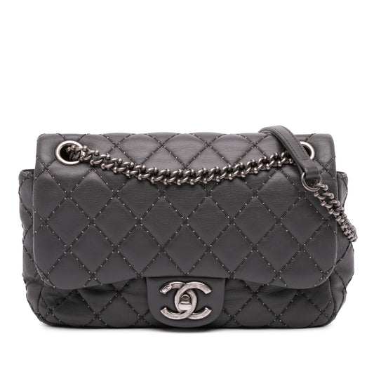 Chanel Quilted Lambskin Stitched Single Flap Rovelle Bags