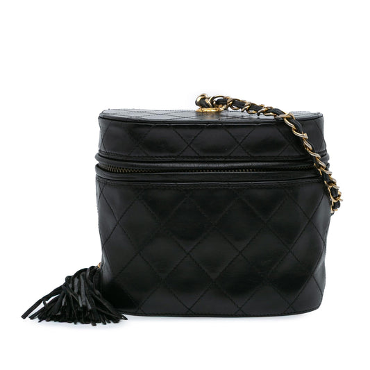 Chanel Quilted Lambskin Tassel Vanity Case With Chain Rovelle Bags