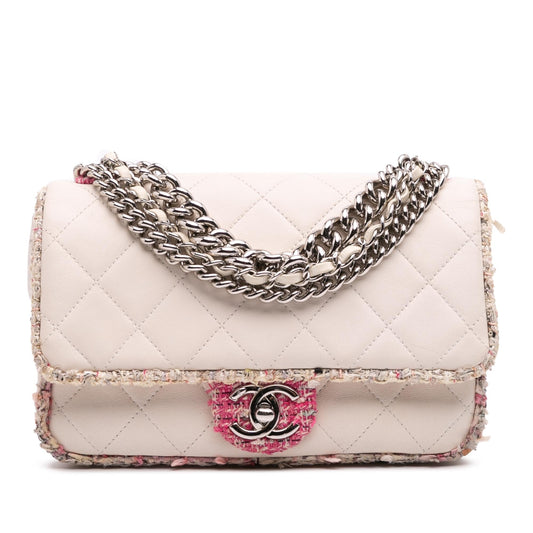 Chanel Quilted Lambskin And Tweed Elegant Trim Flap Rovelle Bags
