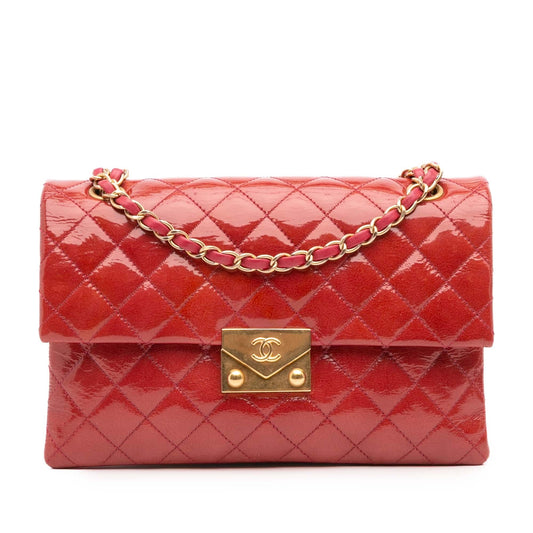 Chanel Quilted Patent Goatskin Pagoda Accordion Flap Rovelle Bags