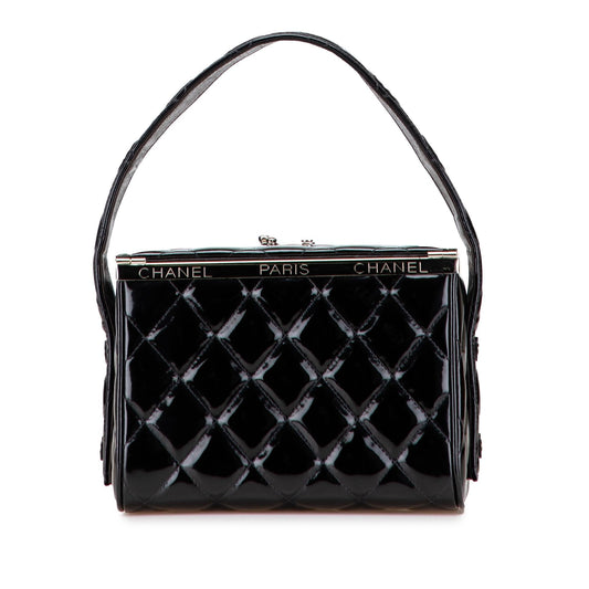 Chanel Quilted Patent Leather Box Handbag Rovelle Bags