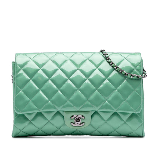 Chanel Quilted Patent New Clutch On Chain Rovelle Bags