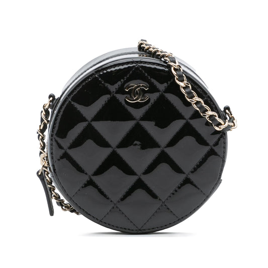Chanel Quilted Patent Round As Earth Crossbody Rovelle Bags