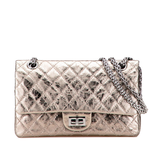 Chanel Reissue 2 55 Aged Metallic Calfskin Double Flap 225 Rovelle Bags