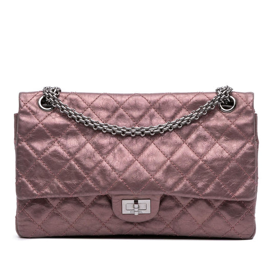 Chanel Reissue 2 55 Aged Metallic Calfskin Double Flap 226 Rovelle Bags