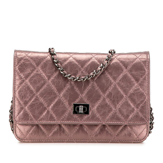 Chanel Reissue 2 55 Quilted Metallic Aged Calfskin Wallet On Chain Rovelle Bags