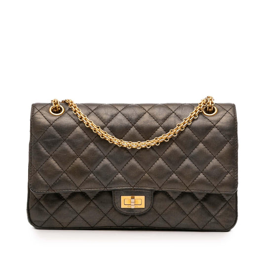 Chanel Reissue 2 55 Quilted Metallic Lambskin Double Flap 226 Rovelle Bags
