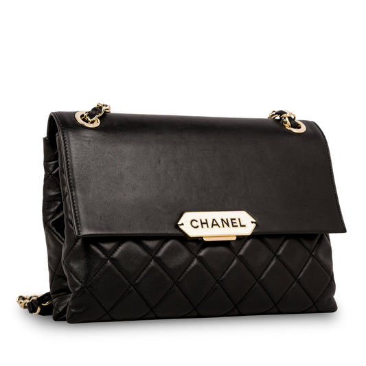 Chanel Retro Label Quilted Shoulder Bag Rovelle Bags
