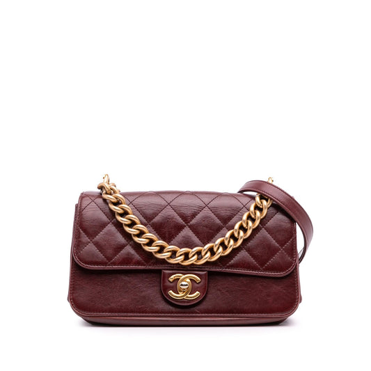Chanel Small Aged Calfskin Straight Lined Flap Rovelle Bags
